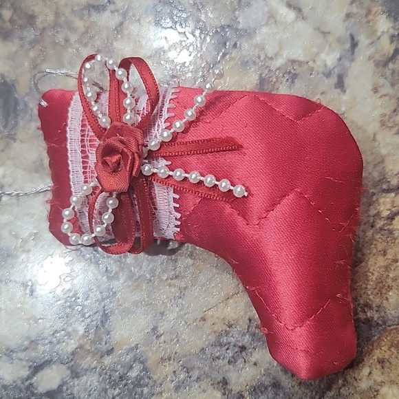 Miniature Christmas Stockings Ornaments.  Set of 3 plus 2 hand crocheted - Picture 4 of 6